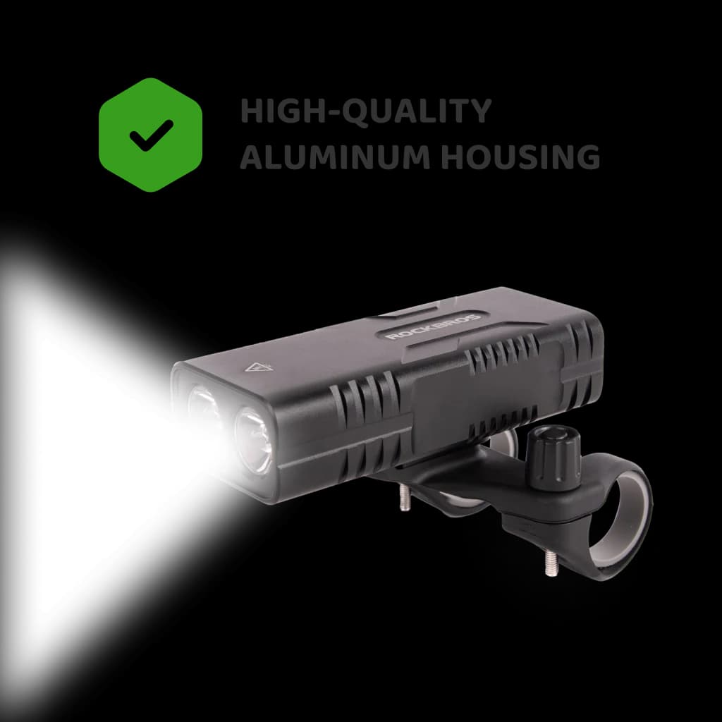 USB Rechargeable LED Bike Light 10000mAh - 500m Range