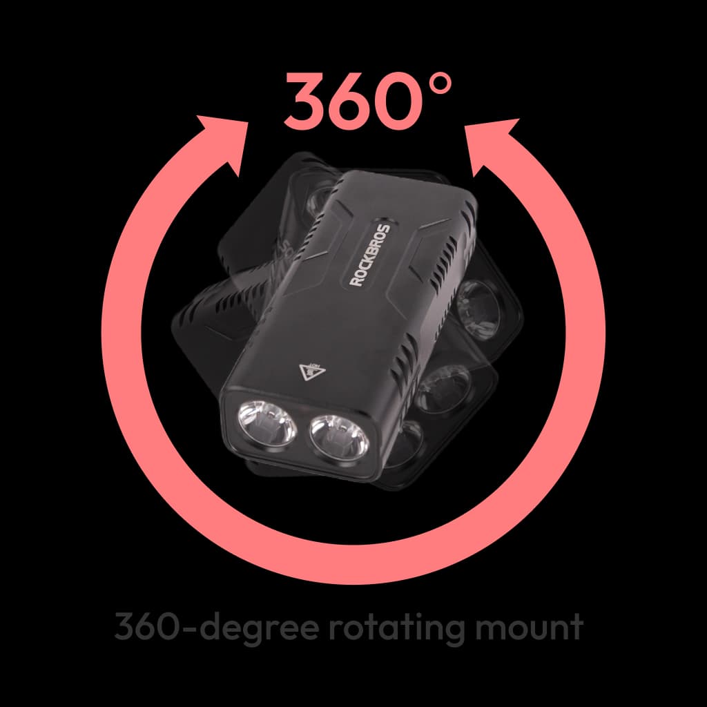 USB Rechargeable LED Bike Light 10000mAh - 500m Range