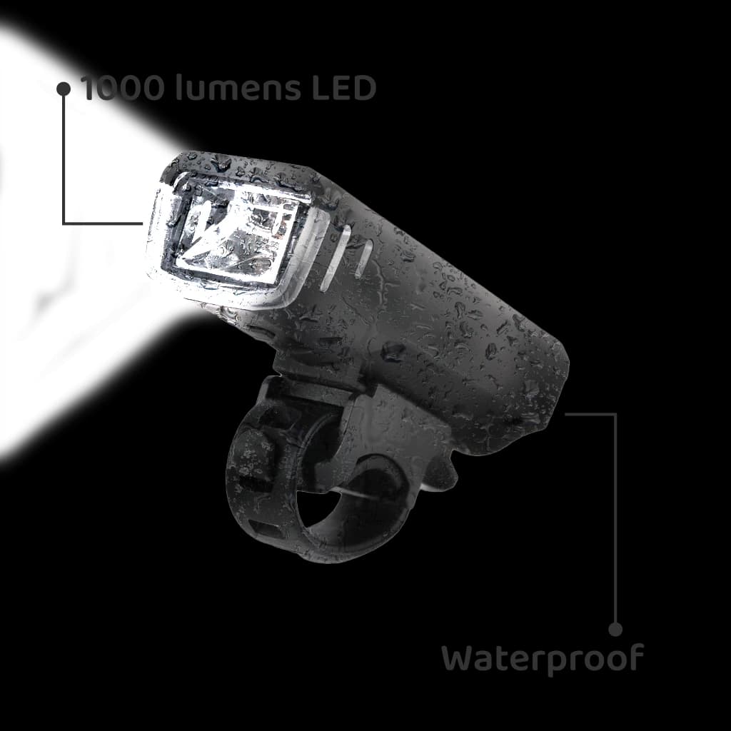 USB Rechargeable LED Bike Light 2200mAh - 300m Range