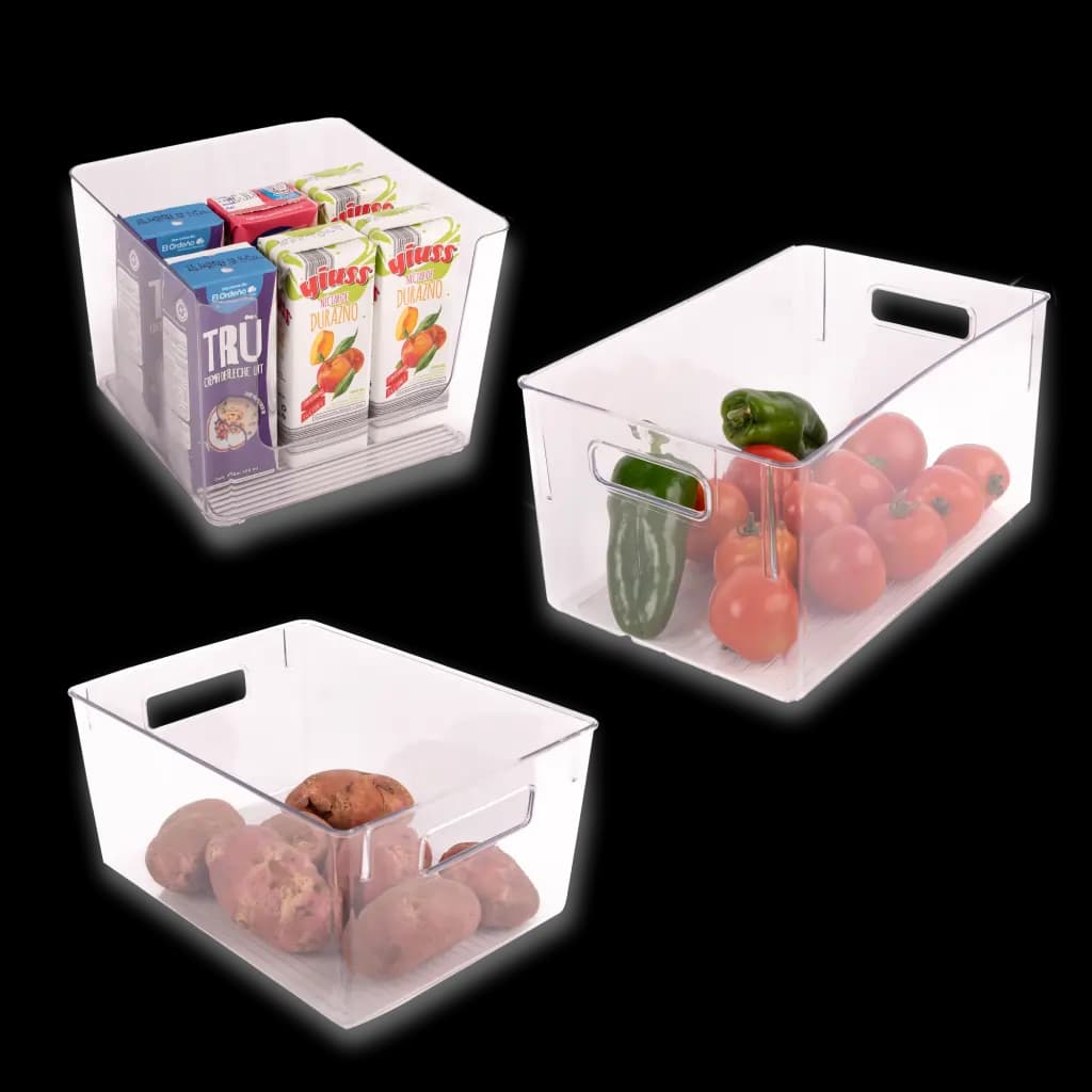 Plastic Refrigerator Containers - 6 Pieces