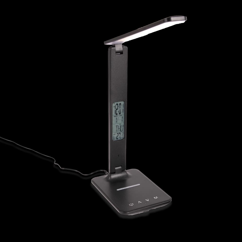 LED Desk Lamp with Wireless Charger and Clock