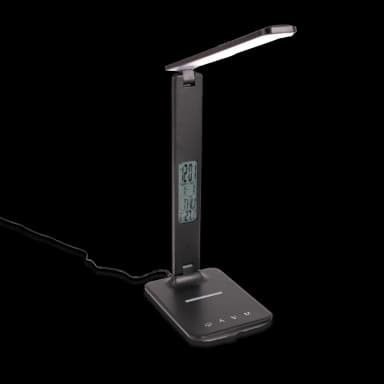 LED Desk Lamp with Wireless Charger and Clock