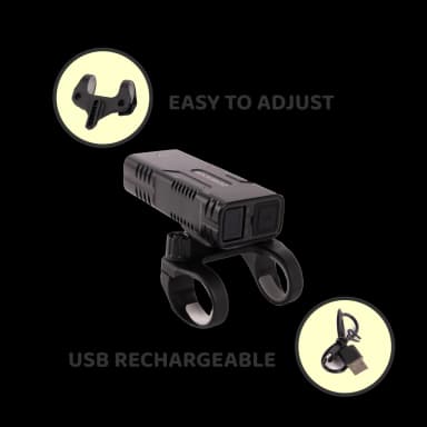 USB Rechargeable LED Bike Light 10000mAh - 500m Range