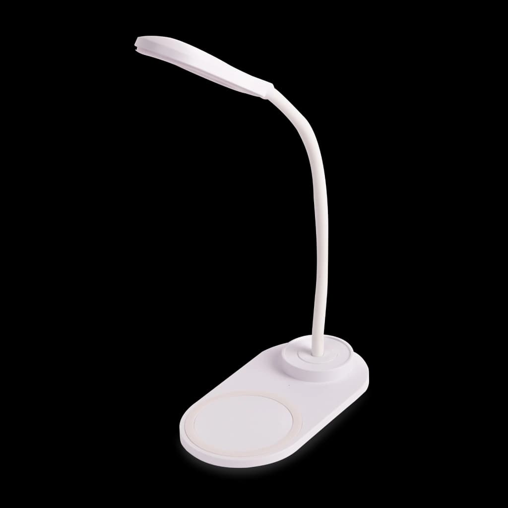 LED Desk Lamp with Wireless Charger - White