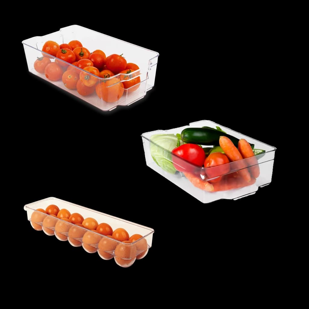 Plastic Refrigerator Containers - 12 Pieces